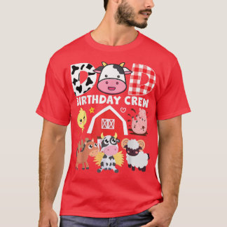 Cow Dad Birthday Crew Farm Theme Animals Birthday T-Shirt