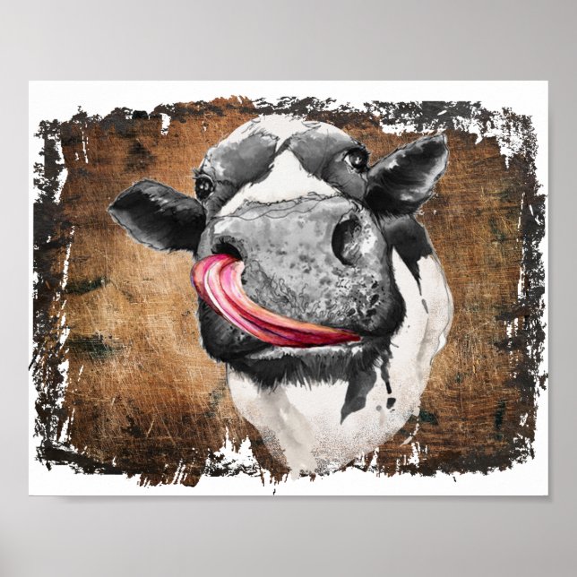 Cow Decoupage Print Poster (Vorne)