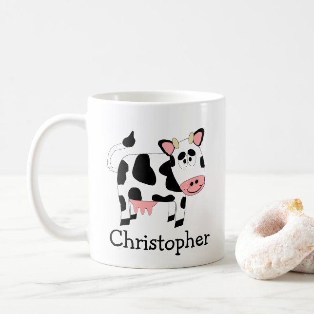 Cow Design Personalised Kaffeetasse (Mit Donut)