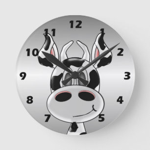 Cow Design Runde Wanduhr