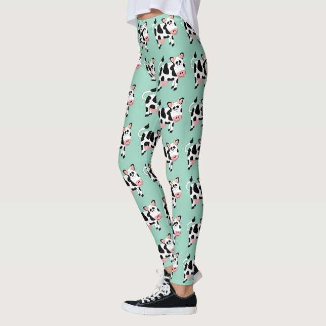 Cow Design You Choose Background Colour Leggings (Links)