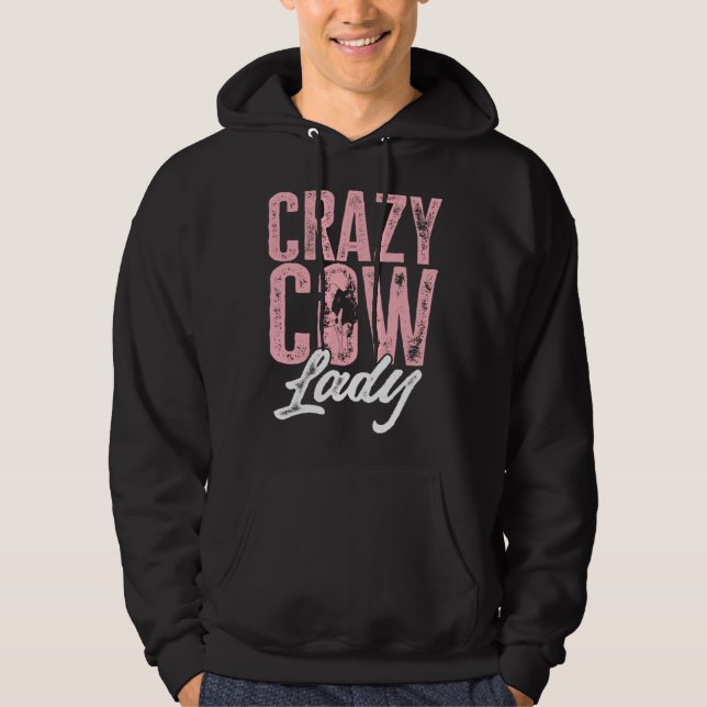 Cow Farm Animals Crazy Cow Lady Hoodie (Vorderseite)