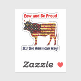 Cow Flag Amerika Aufkleber