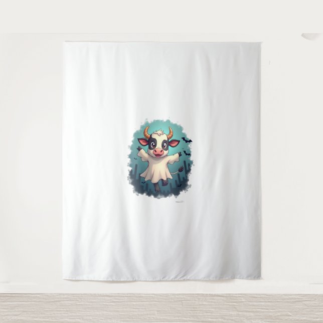 Cow Ghost Boo-levard Wandteppich (Vorderseite)