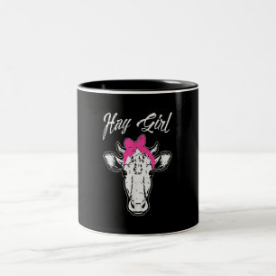 Cow Girl Bauer Gift  Coole Kuh-Tieridee Zweifarbige Tasse