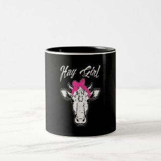 Cow Girl Bauer Gift| Coole Kuh-Tieridee Zweifarbige Tasse