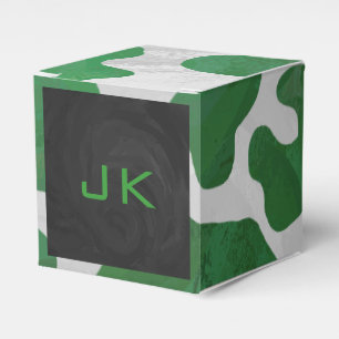 Cow Green und White Monogram Geschenkschachtel