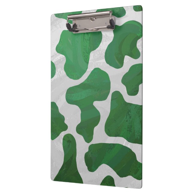 Cow Green und White Monogram Klemmbrett (Links)