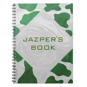 Cow Green und White Monogram Notizblock