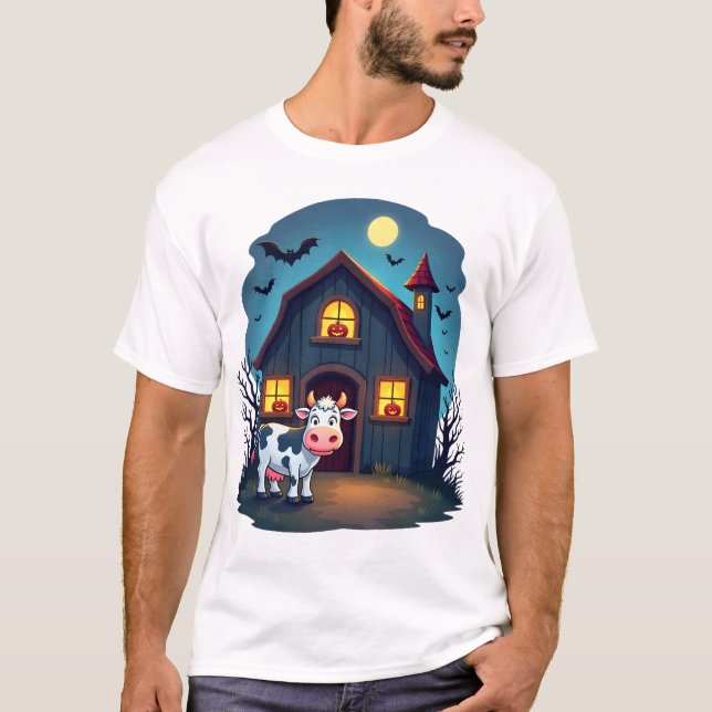 Cow & Haunted Barn T-Shirt (Vorderseite)