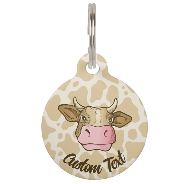 Cow Head Pet ID Tag Haustiermarke (Vorderseite)