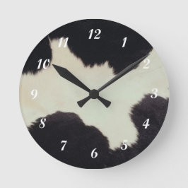 Cow Hide Runde Wanduhr
