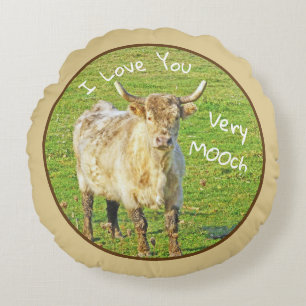 COW/"I LIEBE YOU SEY MOOch" Rundkissen Rundes Kissen