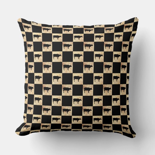 COW KARO PATTERN KISSEN (Vorderseite)