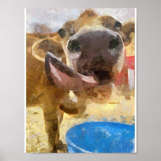 Cow Lick Painting Poster (Vorne)