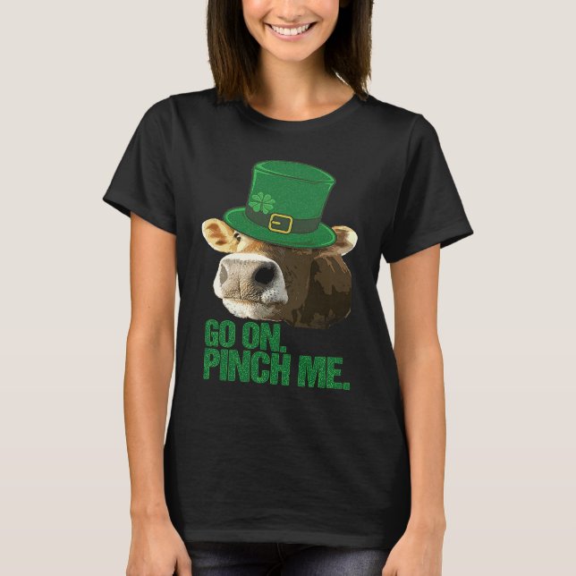 Cow Lovers Sarcastic St Patricks Day Leprechaun Co T-Shirt (Vorderseite)