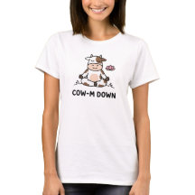 Cow-m Down Lustiges Yoga-Kuh-T-Shirt Hübsche Medit