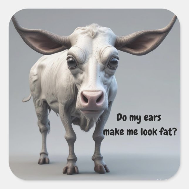 Cow Meme Sticker (Vorderseite)