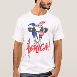 Cow Merica Funny I Liebe Amerika Amerikanische Una T-Shirt