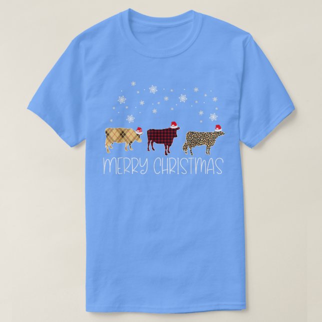 Cow Merry Christmas Cute Plädoyer Leopard XMas Paj T-Shirt (Design vorne)