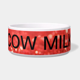 "COW MILK" Retro Diner Bowl - Bold Red & White Napf