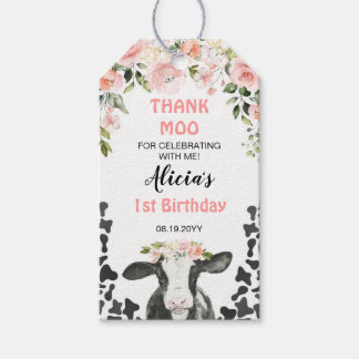 Cow Moo Birthday Danke Geschenkanhänger