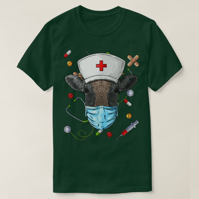 Cow Nurse RN Funny ER Nursing School Abschluss T-Shirt (Design vorne)