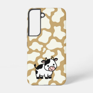 Cow Pattern in White on Light Brown with Cow Samsung Galaxy Hülle