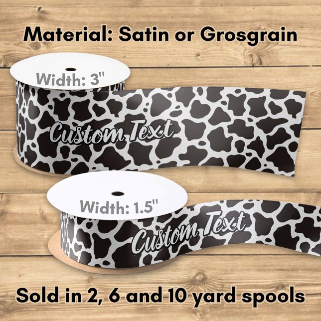 Cow Pattern with Custom Text Satinband (Von Creator hochgeladen)