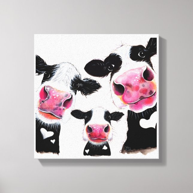 CoW PRiNT, ANiMaL PRiNT, ' TH NoSeY CoWS ' Leinwanddruck (Vorderseite)