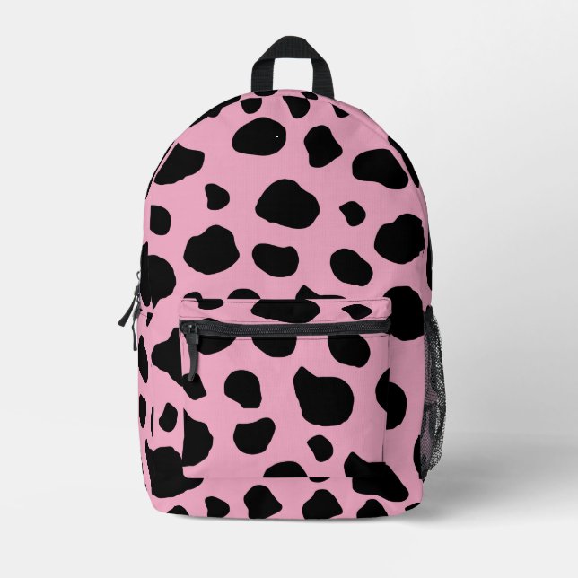 Cow Print, Cow Pattern, Cow Spots, Pink Cow Bedruckter Rucksack (Vorderseite)
