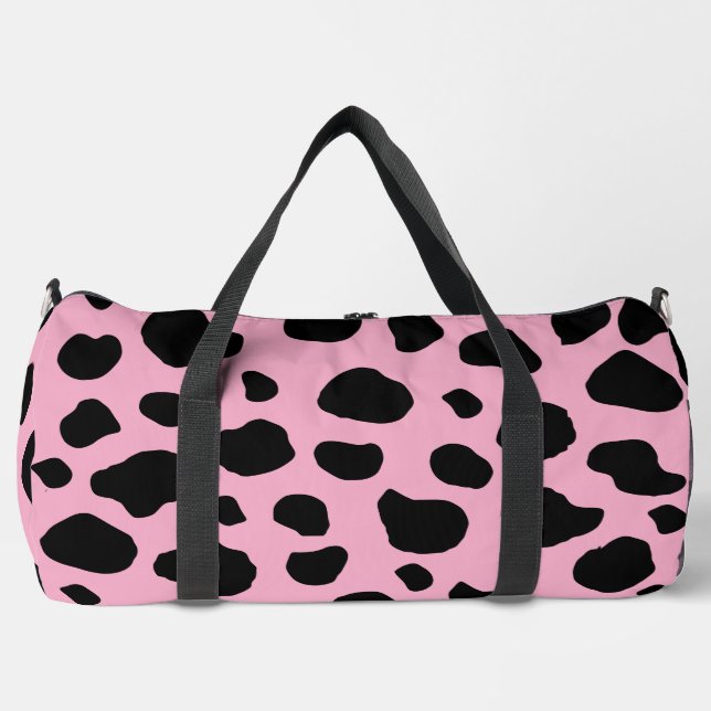Cow Print, Cow Pattern, Cow Spots, Pink Cow Duffle Bag (Vorderseite)