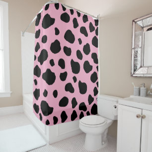 Cow Print, Cow Pattern, Cow Spots, Pink Cow Duschvorhang