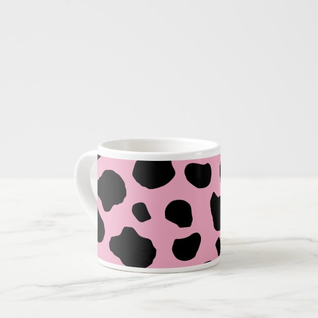 Cow Print, Cow Pattern, Cow Spots, Pink Cow Espressotasse (Vorderseite Links)