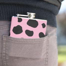 Cow Print, Cow Pattern, Cow Spots, Pink Cow Flachmann