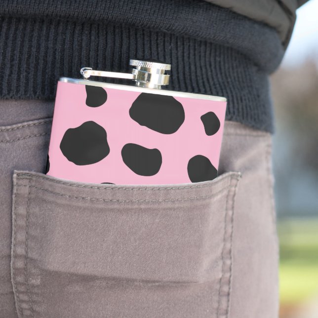 Cow Print, Cow Pattern, Cow Spots, Pink Cow Flachmann (Beispiel)