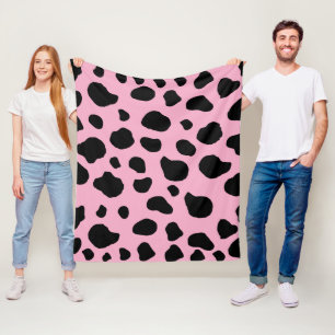 Cow Print, Cow Pattern, Cow Spots, Pink Cow Fleecedecke