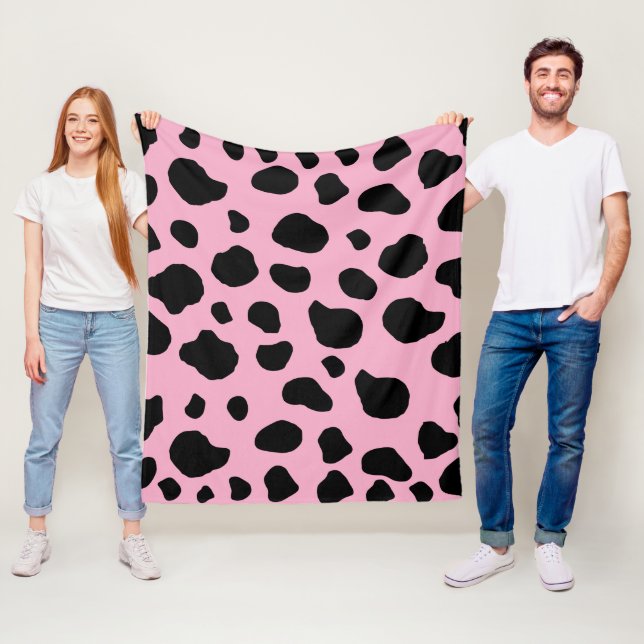 Cow Print, Cow Pattern, Cow Spots, Pink Cow Fleecedecke (Beispiel)