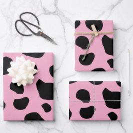 Cow Print, Cow Pattern, Cow Spots, Pink Cow Geschenkpapier Set