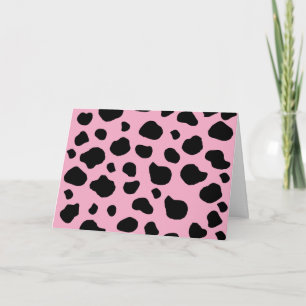 Cow Print, Cow Pattern, Cow Spots, Pink Cow Karte
