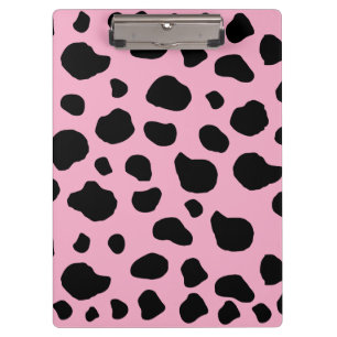 Cow Print, Cow Pattern, Cow Spots, Pink Cow Klemmbrett