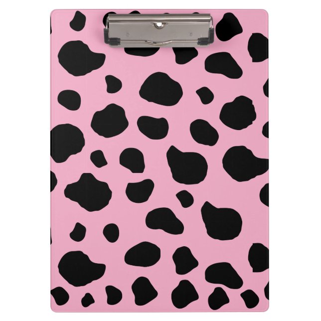 Cow Print, Cow Pattern, Cow Spots, Pink Cow Klemmbrett (Vorderseite)