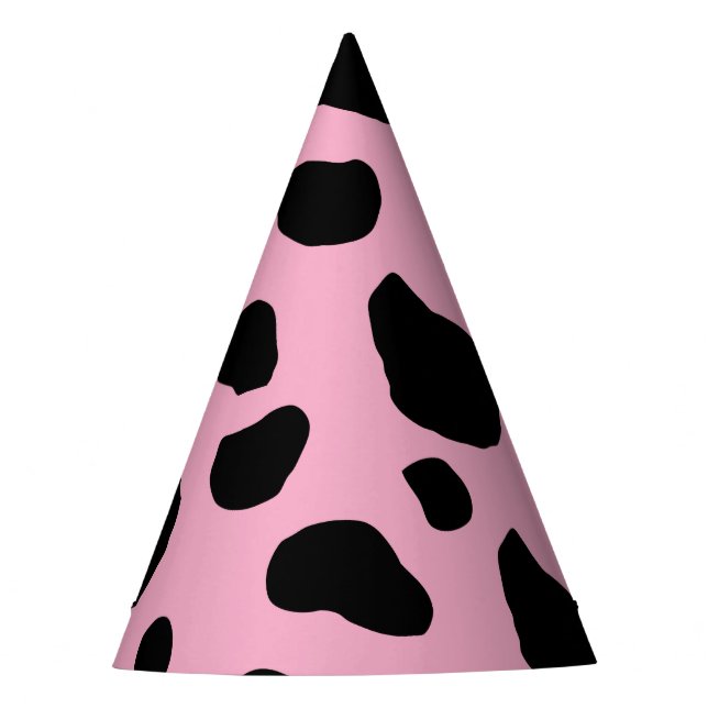 Cow Print, Cow Pattern, Cow Spots, Pink Cow Partyhütchen (Vorderseite)