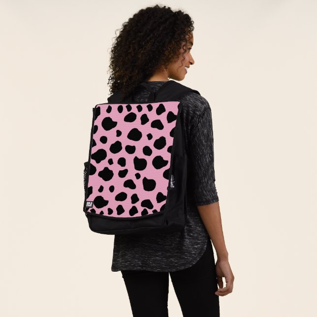 Cow Print, Cow Pattern, Cow Spots, Pink Cow Rucksack (Ausgewaschen)