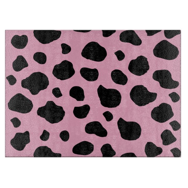 Cow Print, Cow Pattern, Cow Spots, Pink Cow Schneidebrett (Vorderseite)