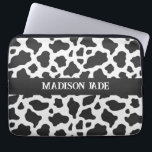 Cow Print Monogram Minimal Animal Print Laptopschutzhülle<br><div class="desc">Dies ist ein Cow Print Monogram Minimal Animal Print Laptop Sleeve!</div>