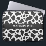Cow Print Monogram Minimal Animal Print Laptopschutzhülle<br><div class="desc">Dies ist ein Cow Print Monogram Minimal Animal Print Laptop Sleeve!</div>