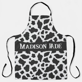 Cow Print Monogram Minimal Animal Print Schürze