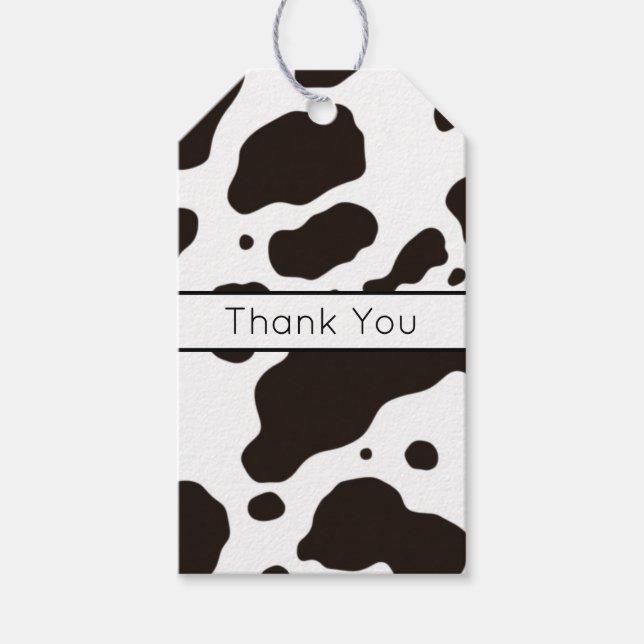 Cow Print Thank You Gift Tag Geschenkanhänger (Vorderseite)