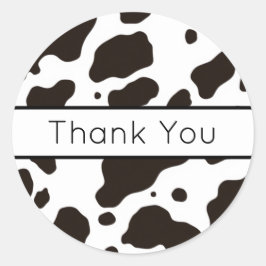 Cow Print Thank You Sticker